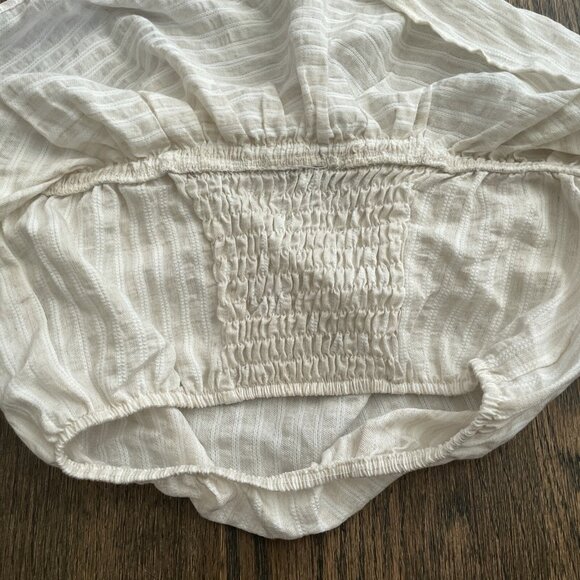 Zara Strapless Beige White Striped Tube Top Size Small - Picture 6 of 6